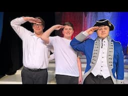Kaleb King, Spencer Holmes and Nate Harris singing "Rosie the Riveter"
