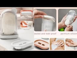 Meesho online best travel plastic water & leakage proof soap case box 2 in 1 with silicon bath brush