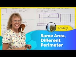 Same area, different perimeter (3rd grade math)