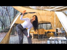 ☔CAMPING IN HEAVY RAIN WITH A NEW TENT