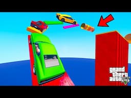 FRANKLIN TRIED COLORFUL BLOCKS PARKOUR RAMP CHALLENGE GTA 5 | SHINCHAN and CHOP