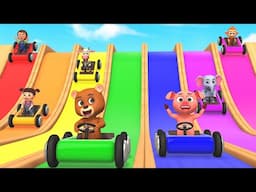 Baby Car Racing Ramp Toy Learning COLORS FOR KIDS | Learn Colours for Kids & Toddlers Nursery Rhymes