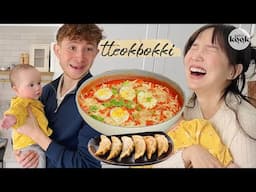 맥스가 차려준 우당탕탕 떡볶이와 군만두 🥟 (ft.방청객 아기👶🏻)