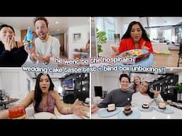 HE WENT TO THE HOSPITAL!?! Wedding Cake Taste Test & Blind Boxes!!
