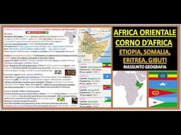 AFRICA ORIENTALE - CORNO D'AFRICA GEOGRAFIA ETIOPIA, SOMALIA, ERITREA, GIBUTI