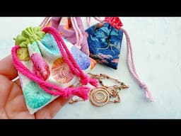 Hand Sewn Gift Bag For Jewelry - Fabric Pouch For Small Gifts