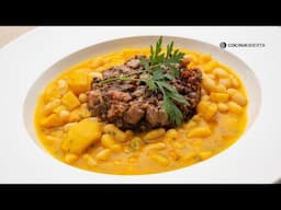 Alubias blancas con sus sacramentos, una receta tradicional de Joseba Arguiñano
