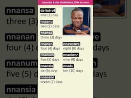Counting Days in Twi |  #akan #twi #learntwi #learnakan