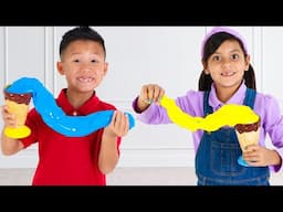 👾 Ellie y Kaden Hacen Monstruos Pegajosos de Helado 🍦
