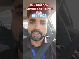 RPVT2025 | 12th Biology important topics for RPVT 2025 | RPVT Important topics