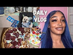 DAILY VLOG- Birthday Celebration + Bake a Puppy Cake + Spice Blue Wig Install + Father’s Day Gift