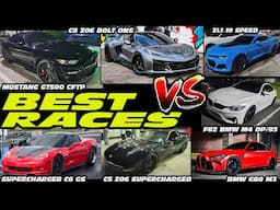 BEST RACES -- SUPERCHARGED C6+C5 CORVETTE , GT500, G80 BMW M3, F82 M4, ZL1, JAGUAR, C8 Z06,  MUSTANG