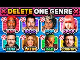 ❌ DELETE ONE GENRE ❌ Random Genre, Pop, Rock, Rap & More! | Music Quiz