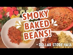 My Smoky Baked Beans & Cauliflower Rice Recipe! High in Fiber & Protein! | + my Dollar Store Haul