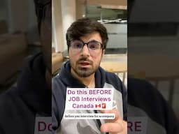 Don’t make THIS Mistake! Do this BEFORE job interviews | Canada jobs #reels #shorts #jobadvice