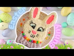 Easy One Layer Easter Bunny Cake | Buttercream Only |  #easter #easterbunny #cake #cakedecorating
