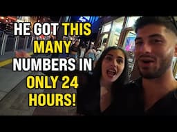 He approached 100 girls in 24 hours.. How many numbers did he get??