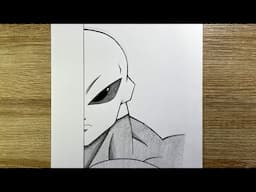How to draw Jiren from Dragon Ball Z | Anime half face drawing step by step