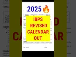 IBPS REVISED CALENDAR 2025 🔥 #ibps #ibpscalendar #ibpsrrb #ibpspo #shorts