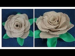 COMO FAZER ROSA DE JUTA 🏵️ DIY
