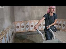Davoud and Akram's new house, nomadic life, the day I laid the cement floor of the house
