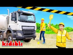 Maszyny Budowlane! 🚧 Ciężarówki, Koparki i Dźwigi w Akcji | Filmy Edukacyjne dla Dzieci | Kidibli