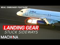 Landing Gear Stuck Sideways! | Emergency Landing Caught on Camera | Real Onboard Footage