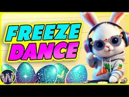 Bunny Freeze Dance ⚡️ Spring Brain Break for Kids ⚡️ Easter Just Dance Song⚡️ Coach W
