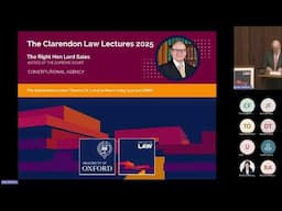 The Clarendon Law Lectures 2025 - Lecture 1: The constitutional agency exercised by the executive