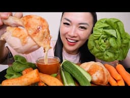 ROTISSERIE CHICKEN + FRESH VEGGIES + RADDISH KIMCHI (ASMR EATING SOUNDS) NO TALKING | SAS-ASMR