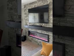 🔥 NO WORDS 🔥 Sleek and Snazzy Stacked Stone Fireplace #mygenstonediy