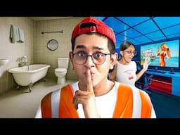 I Made A Secret GAMING ROOM in My SISTER’S WASHROOM