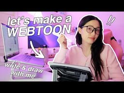 WEBTOON VLOG: draw an episode with me, storyboarding, cozy sketching