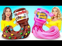 Bubble Gum vs Chocolate Food Challenge! Gummy Tricks & Hacks by YUMMY JELLY