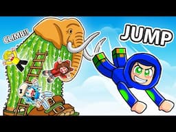 CLIMB THE BIGGEST BRAIN ROT TOWER AND JUMP DOWN IN ROBLOX !!