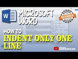 Microsoft Word How To Indent Only One Line