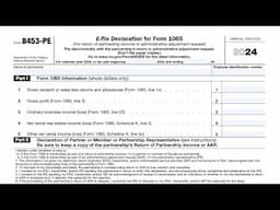 IRS Form 8453-PE walkthrough (E-file Declaration for Form 1065)