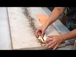 Create Luxe Looking Art with Sand, Paint & Gold Leaf