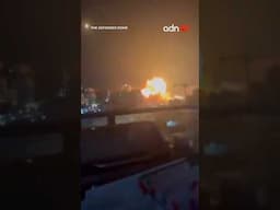 Captan el impresionante momento del impacto de un misil en Tel Aviv, Israel