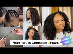 Short Hair Crochet Tutorial | Human Hair Yanky Twists from Eayon Hair| VandyVanity