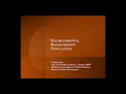 Environmental Management: Population