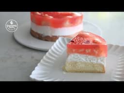 Eggless Lychee Rose Mousse Cake