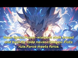 Neon lights.Power-wielders stalk armed and bold.My code never changes: Fists rule.Force meets force.