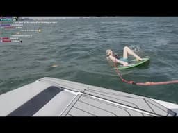 xQc Almost Drowns Himself trying to Ride a Wakeboard