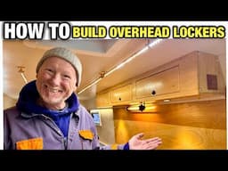 How to Build Simple Overhead Cabinets in a Camper Van | Spring Hinges & LED Lighting DIY