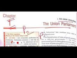 ICSE class 10 civics chapter 1 The Union Legislature the union parliament