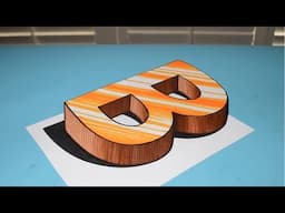 How to Draw 3D Block Letters | Letter B Optical Illusion