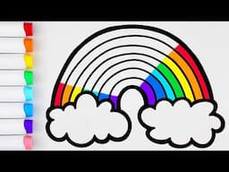 Rainbow Drawing, Coloring Page and Song | The Very First And Simple Coloring Book For Kids