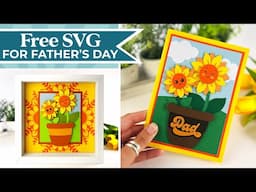 Father's Day Cardmaking 🌻 Cute Dad & Child Sunflower SVG