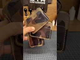 Had some CAMOUFLAGE veg tan leather  Made these 3x “Rift V2.1” cardholders💳💵